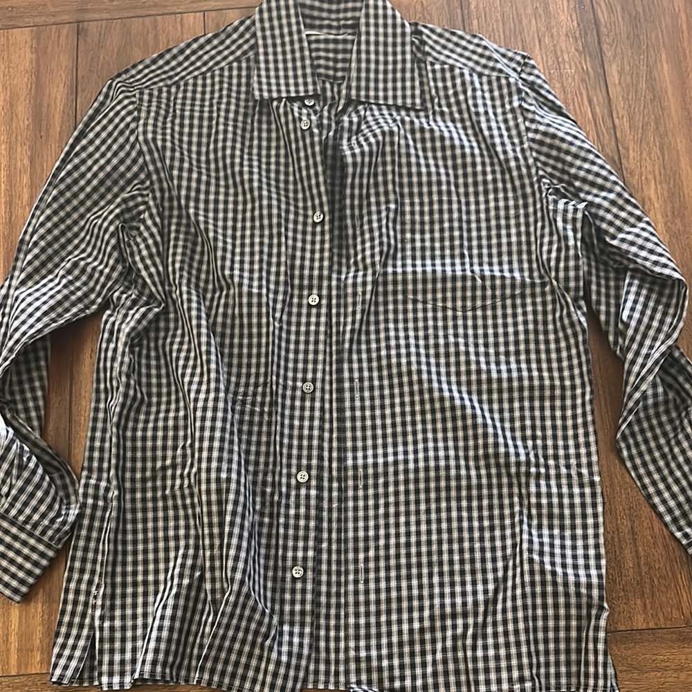 Black and White Checkered Button-Up Shirt